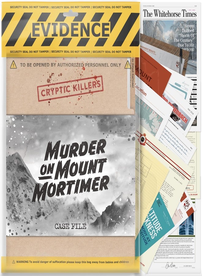 Cryptic Killers Unsolved Murder Mystery Game - Cold Case Files Investigation Detective Evidence & Crime File - Individuals, Date Nights & Party Games- Murder on Mount Mortimer - Image 1
